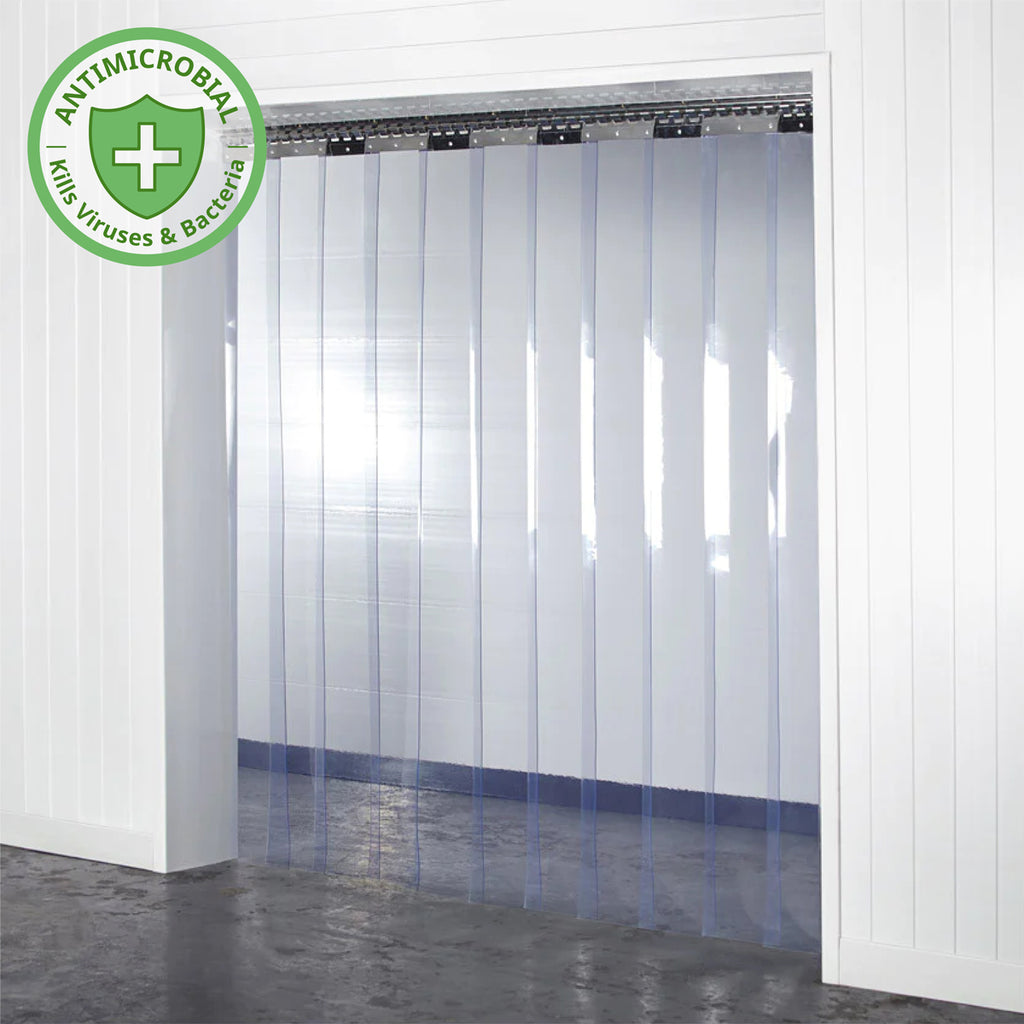 Custom Anti-Microbial PVC Curtain installed in an industrial setting, providing both privacy and microbial protection to ensure a hygienic environment.
