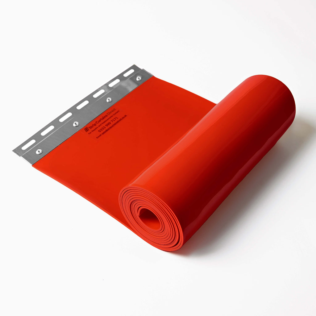 Image illustrating the Standard Grade Replacement Marker Strip, 300mm wide by 3mm thick, designed for enhanced safety and visibility within PVC curtain systems.