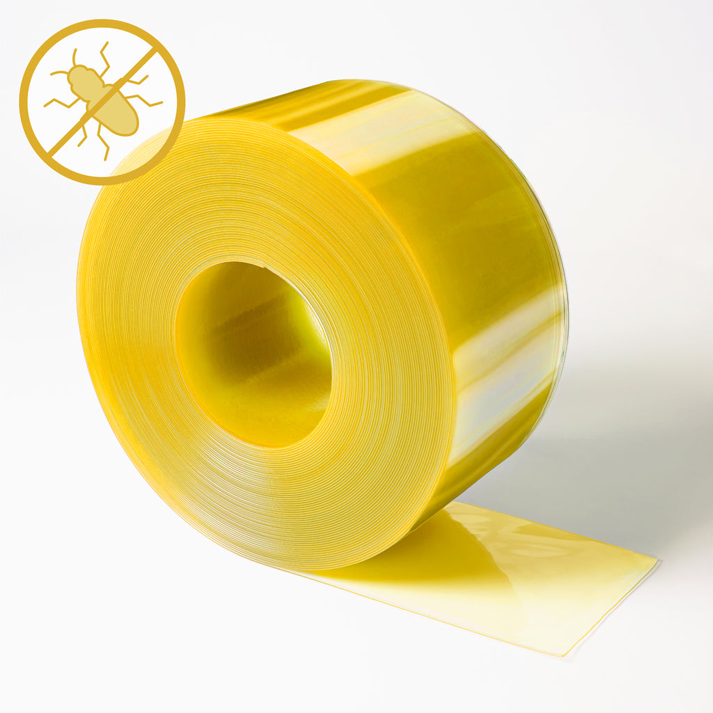Image displaying the Anti-Insect PVC Bulk Roll, 200mm wide and 2mm thick, designed for creating custom-sized curtains to deter pests in various environments, showcasing the roll’s ample length for multiple installations