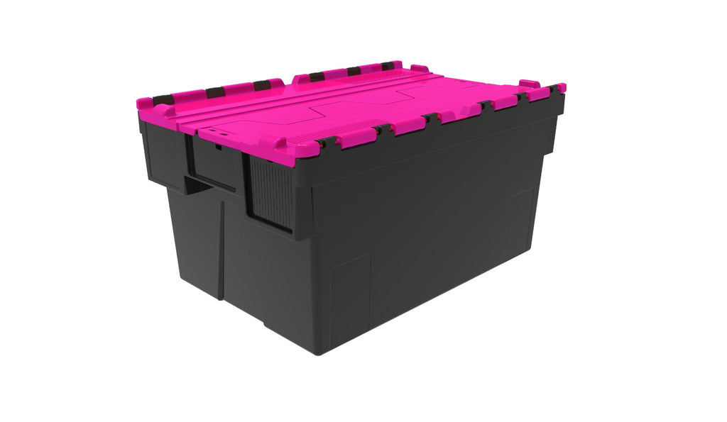 Attached Lid Containers with Coloured Lids