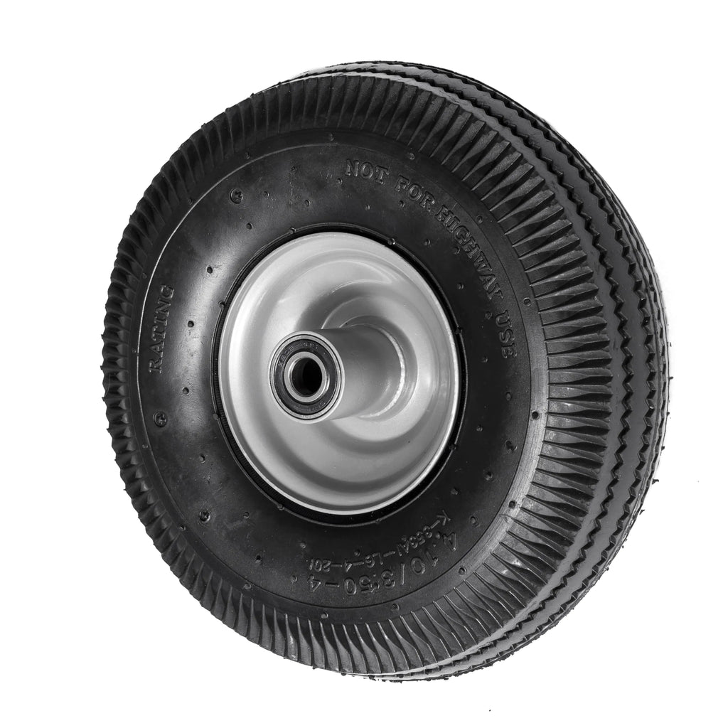 Black Puncture Proof Tyred Wheels with Metal Centres