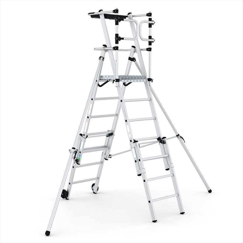 Climb-It Folding Telescopic Large Platform Step with Safety Gates