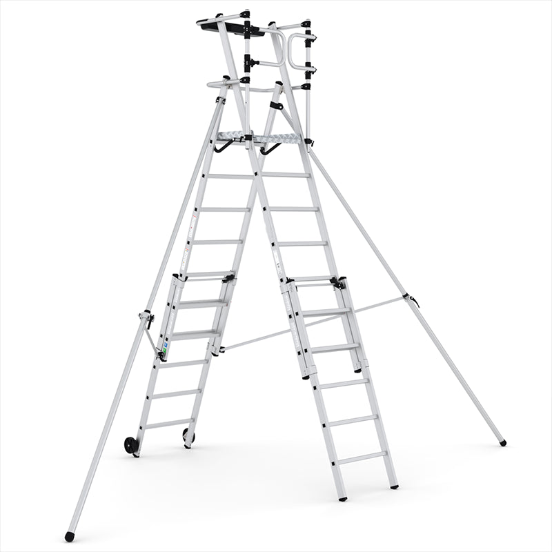 Climb-It Folding Telescopic Large Platform Step with Safety Gates