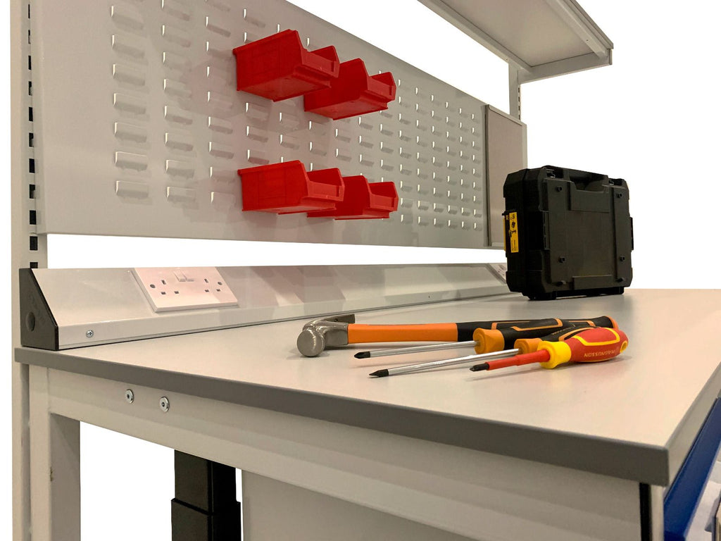 Premium Electric Height Adjustable Workbench - Linoleum Top