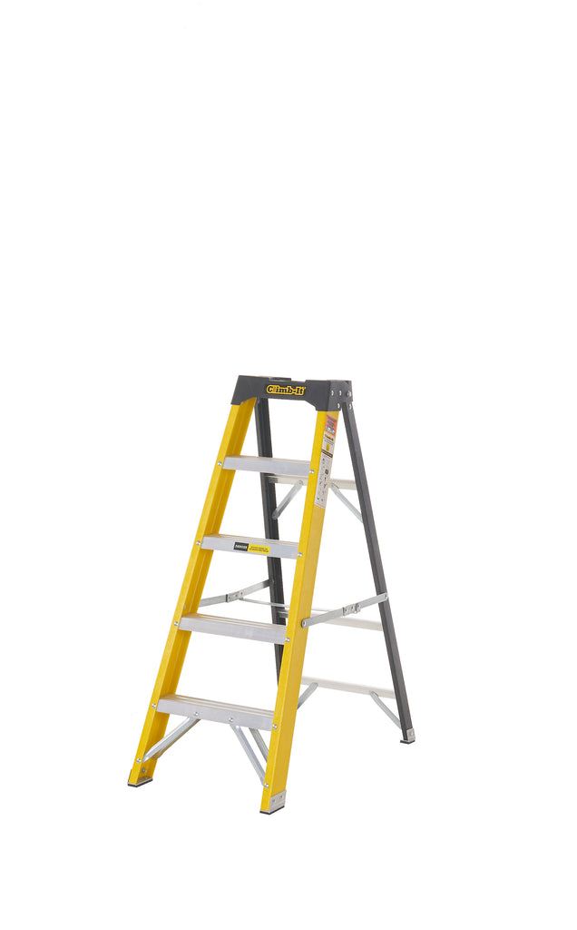 Climb-It Fibreglass Swingback Stepladders