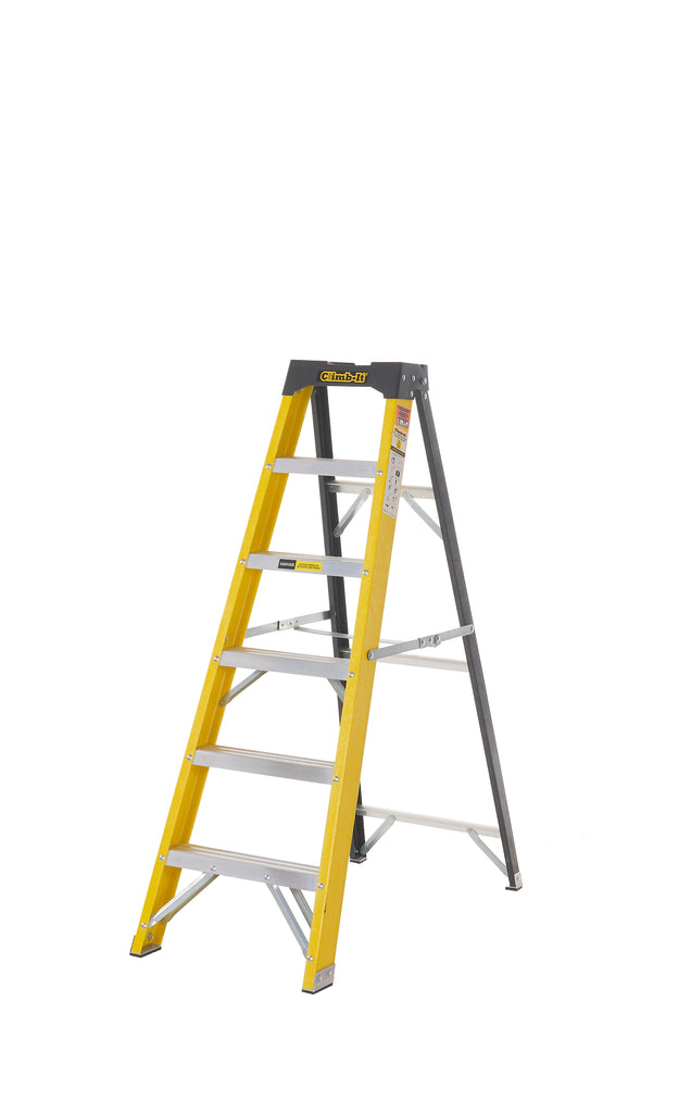 Climb-It Fibreglass Swingback Stepladders