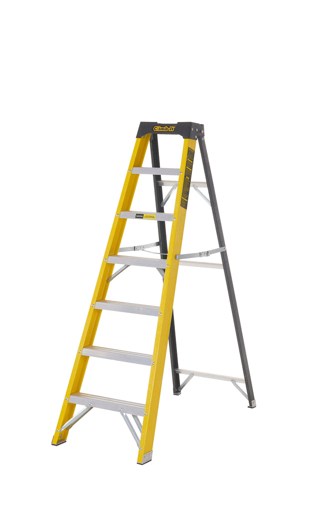 Climb-It Fibreglass Swingback Stepladders