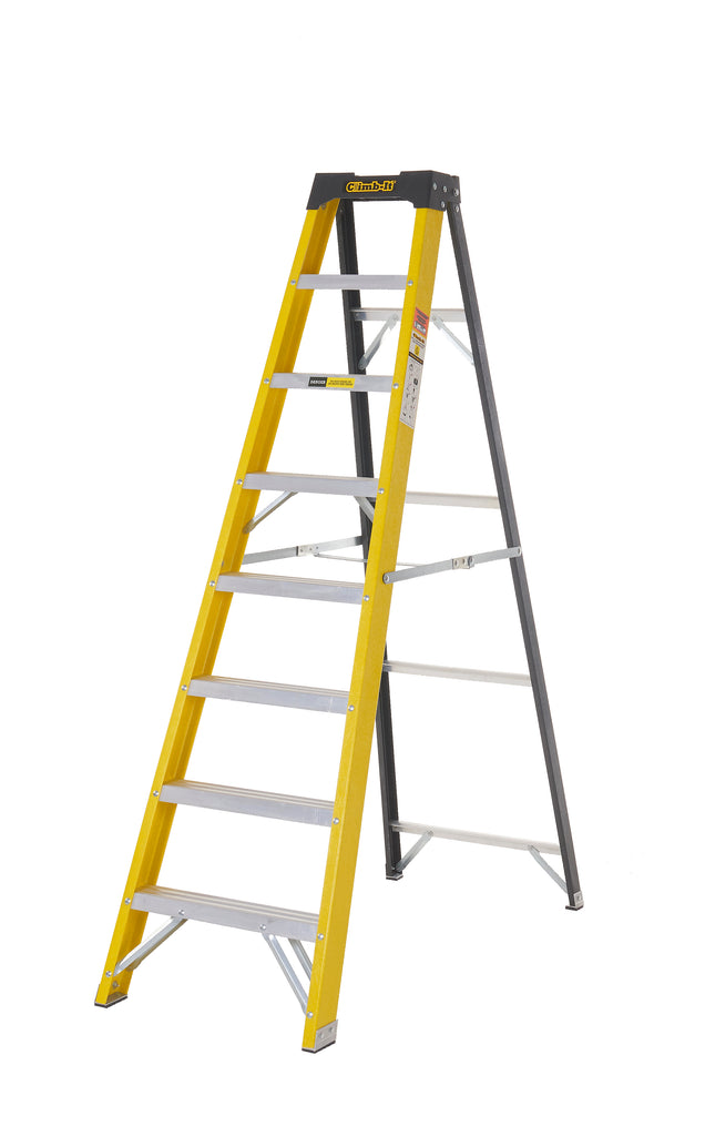 Climb-It Fibreglass Swingback Stepladders
