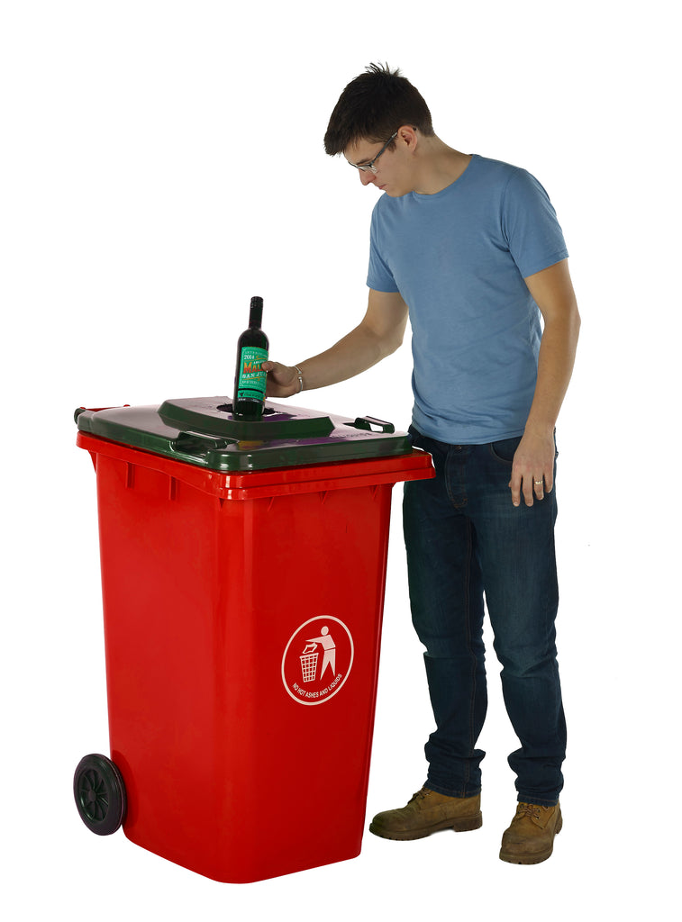 Wheeled Bins with Bottle Hole Lid