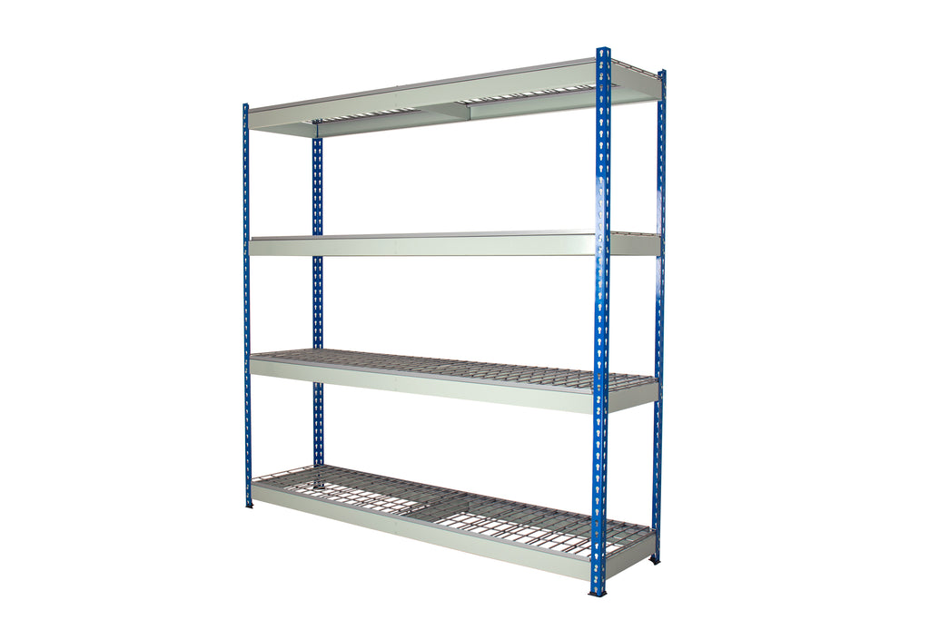 Heavy Duty Rivet Shelving with Wire Mesh Decking