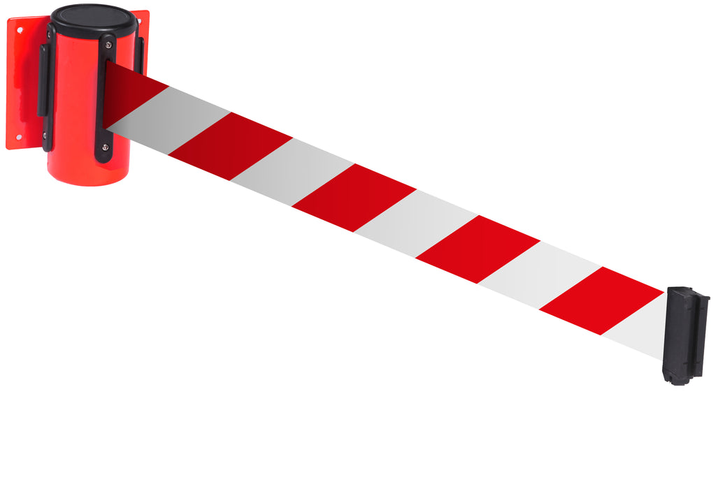 Wall Mounted Belt Barriers - Chevron belt