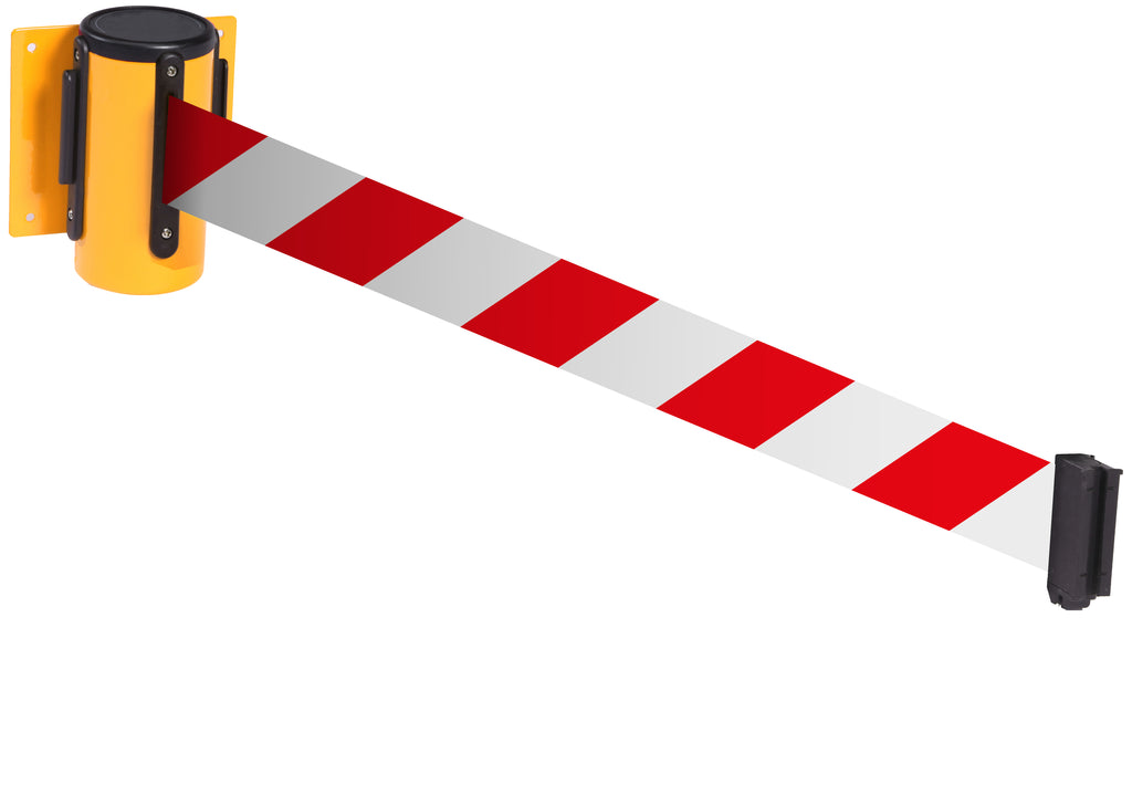 Wall Mounted Belt Barriers - Chevron belt