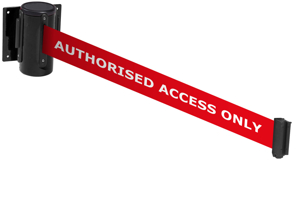 Wall Mounted Belt Barriers - Messaged Belt
