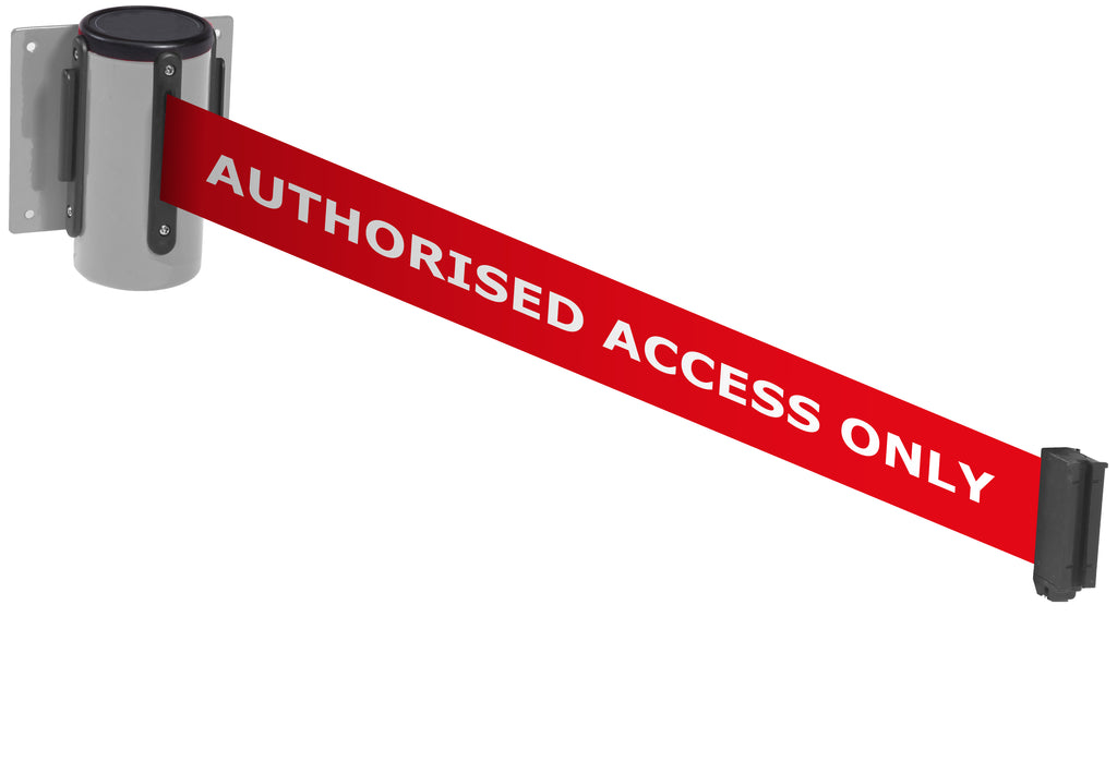 Wall Mounted Belt Barriers - Messaged Belt