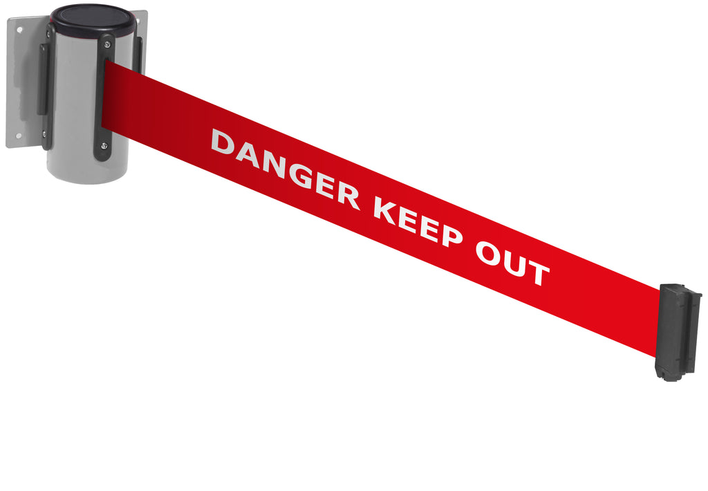 Wall Mounted Belt Barriers - Messaged Belt