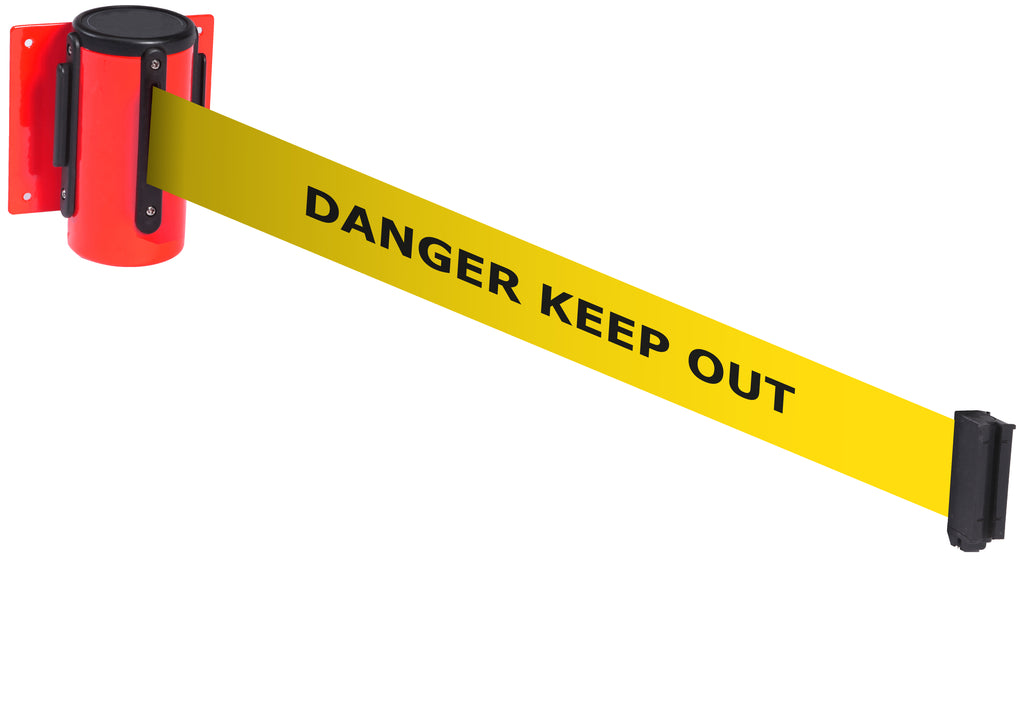 Wall Mounted Belt Barriers - Messaged Belt
