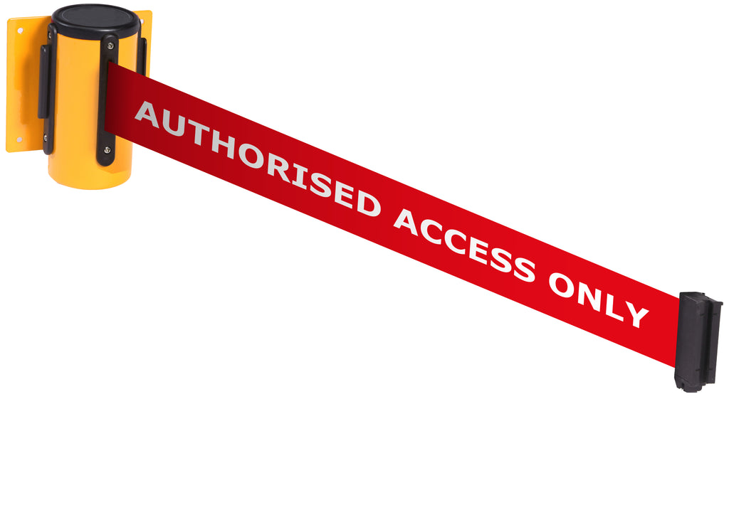 Wall Mounted Belt Barriers - Messaged Belt