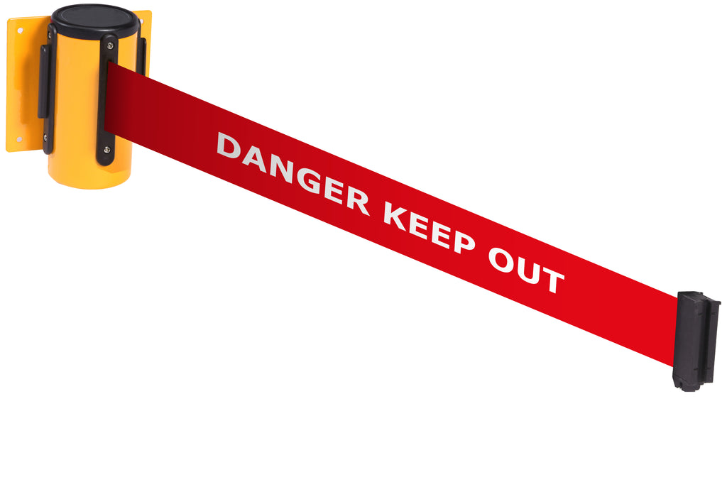 Wall Mounted Belt Barriers - Messaged Belt