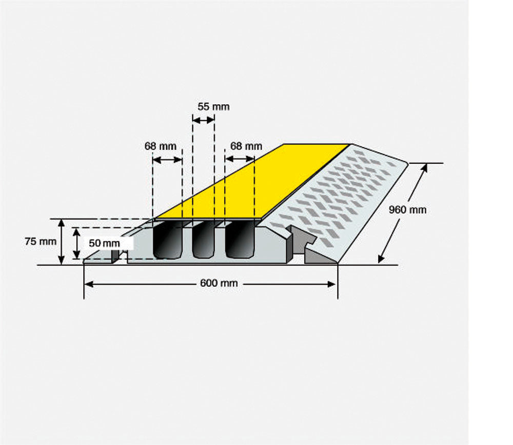 Roadside Cable Ramp Large Cable Protection Ramps - 3 Channel