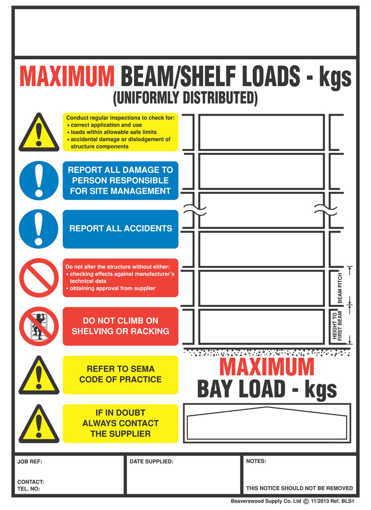 Weight Load Notices