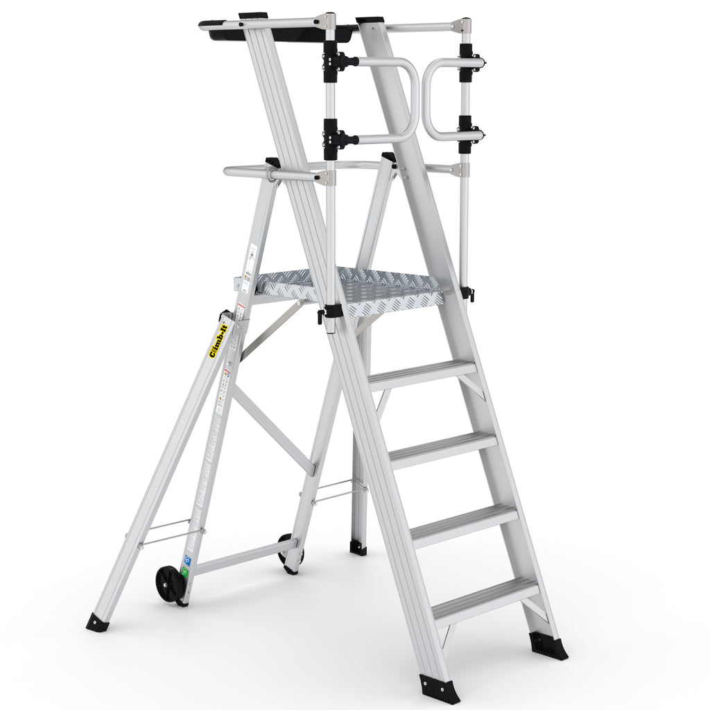 Climb-It Large Platform Folding Steps with Safety Gates