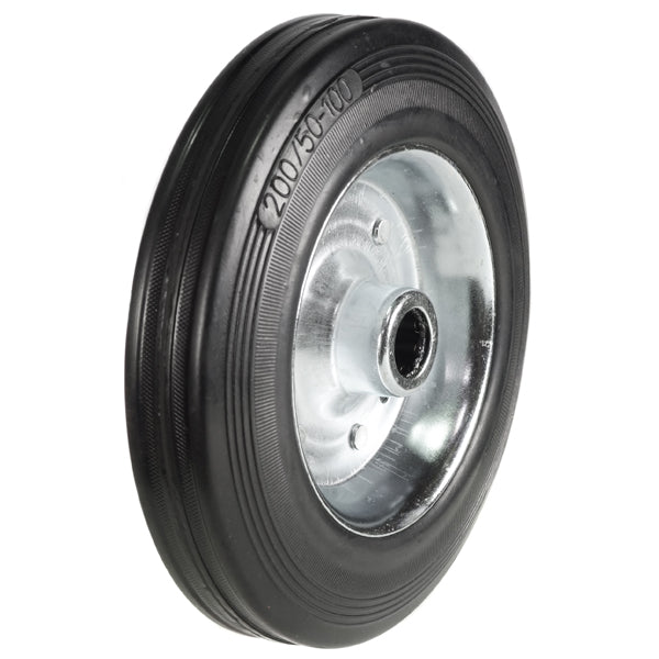 Black wire Rubber Tyred Wheels With Metal Centres