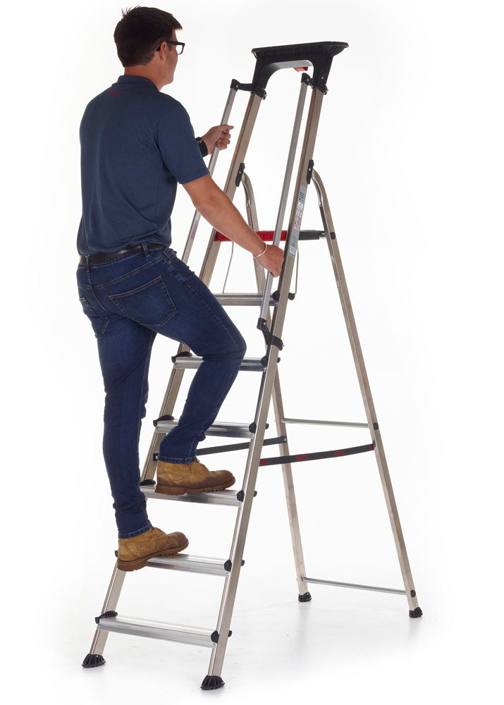 Double Decker Aluminium Stepladder with Tool Tray