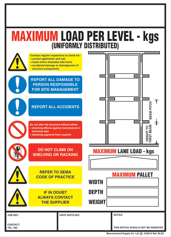 Weight Load Notices