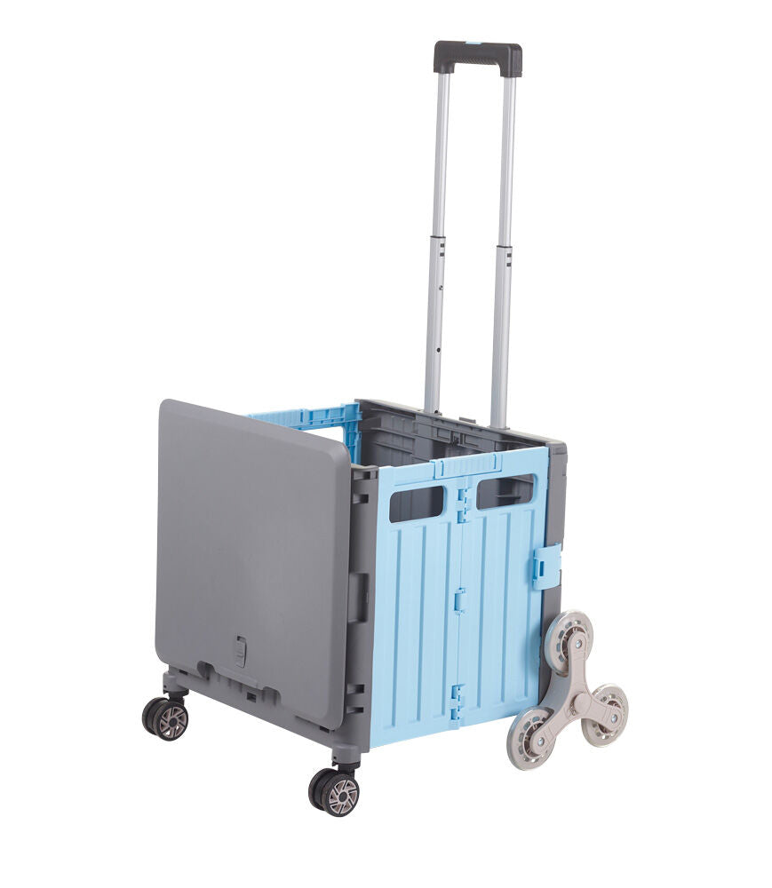 Proplaz Folding Box Truck Blue/Grey - Stairclimber Wheels 35kg