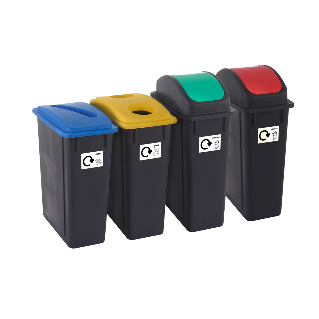 Set of 4 Plastic Recycling Bins