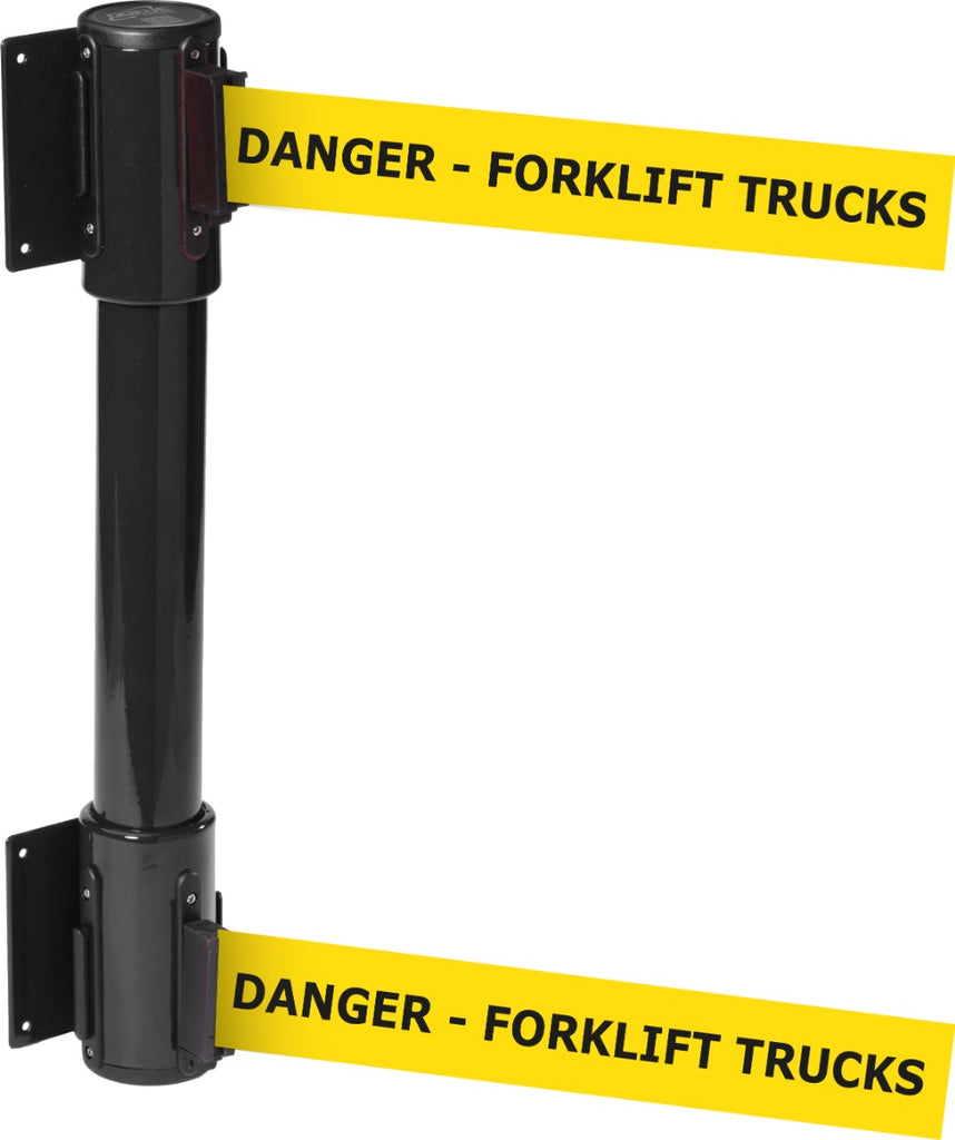 Wall Mounted Twin Belt Barriers - Messaged Belt