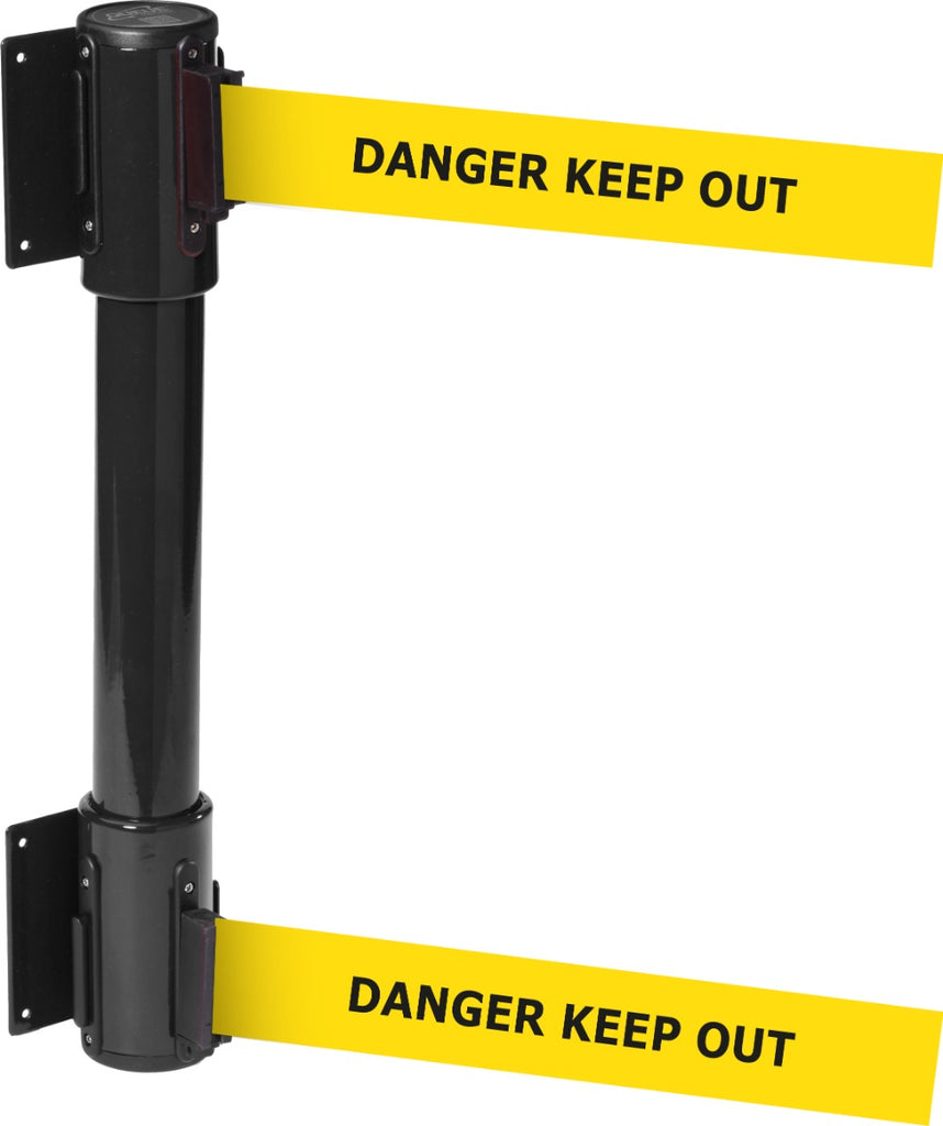 Wall Mounted Twin Belt Barriers - Messaged Belt