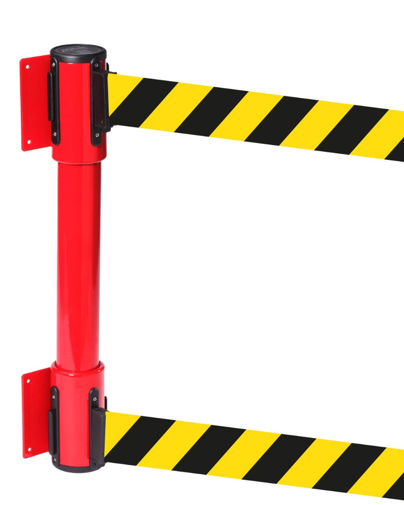 Wall Mounted Twin Belt Barriers - Chevron belt