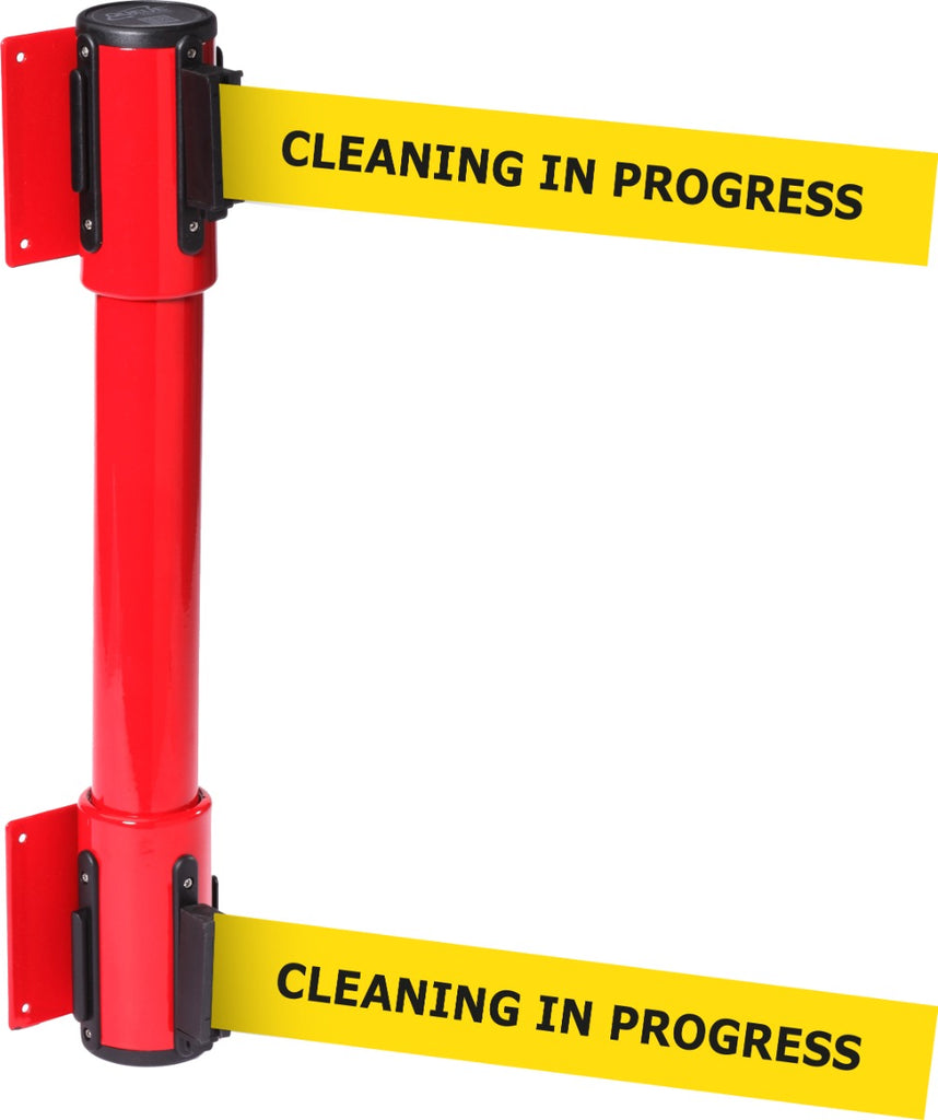 Wall Mounted Twin Belt Barriers - Messaged Belt