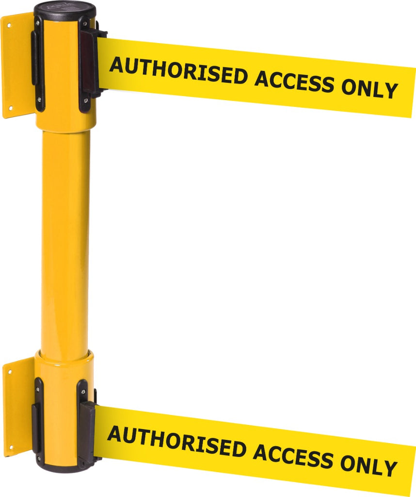 Wall Mounted Twin Belt Barriers - Messaged Belt