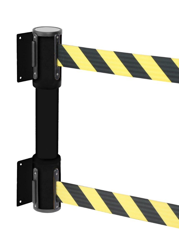 Wall Mounted Twin Belt Barriers - Chevron belt