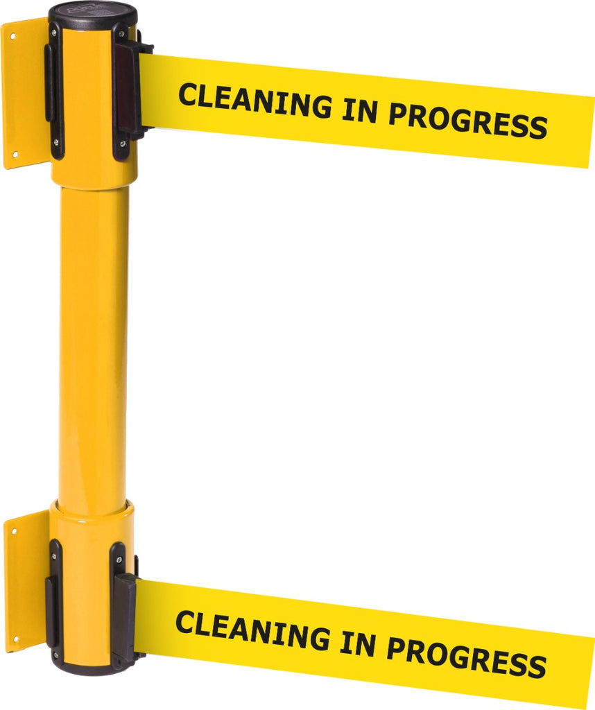 Wall Mounted Twin Belt Barriers - Messaged Belt