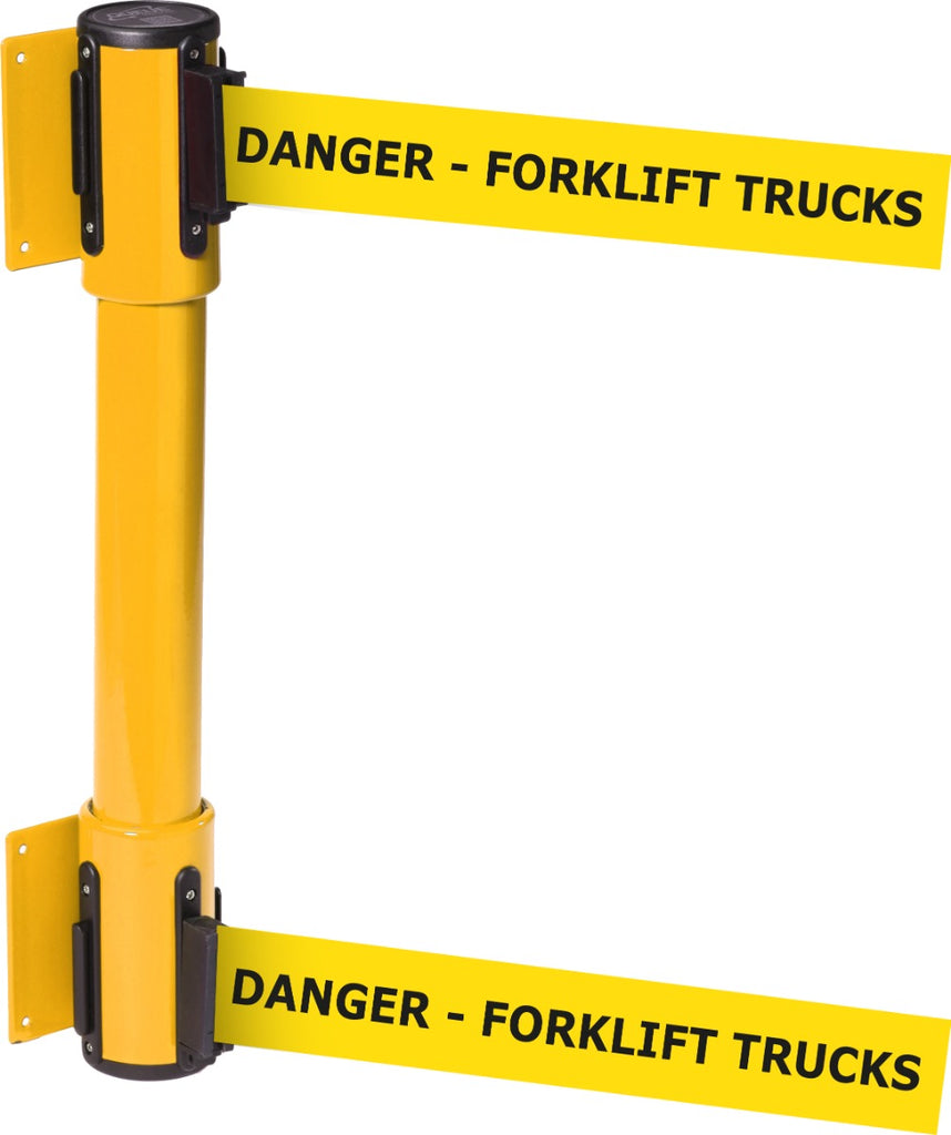 Wall Mounted Twin Belt Barriers - Messaged Belt
