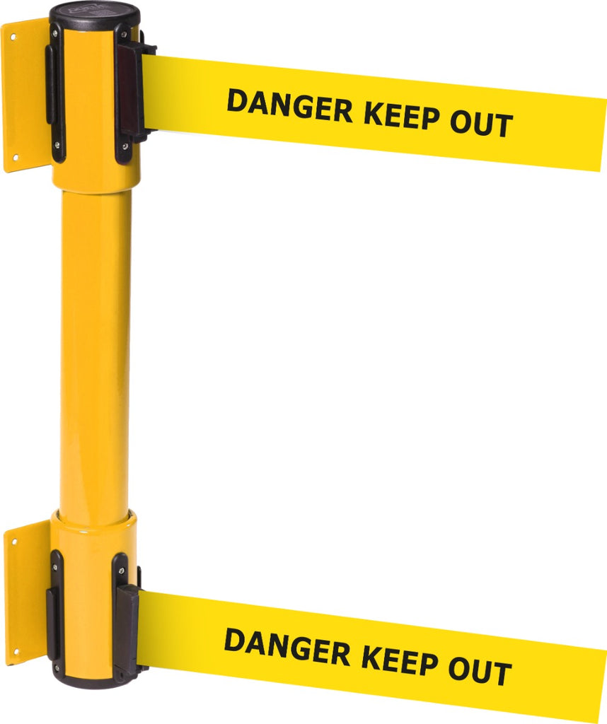 Wall Mounted Twin Belt Barriers - Messaged Belt