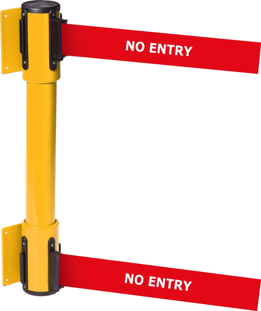 Wall Mounted Twin Belt Barriers - Messaged Belt