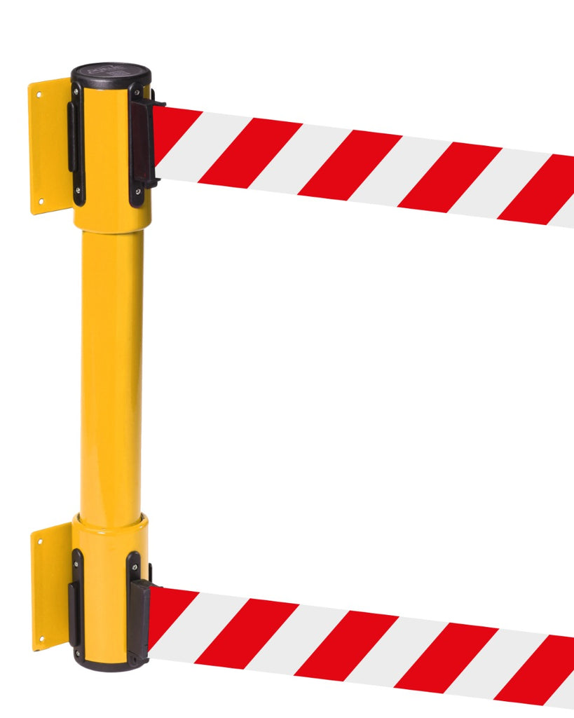 Wall Mounted Twin Belt Barriers - Chevron belt